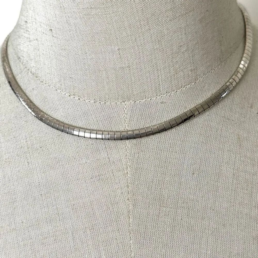 Sterling silver omega chain necklace